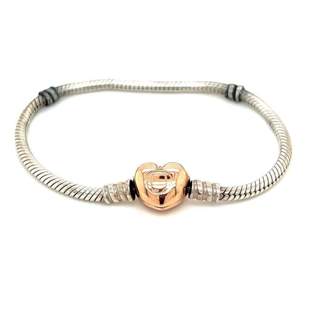 Pandora Rose Gold Heart Clasp Bracelet‎